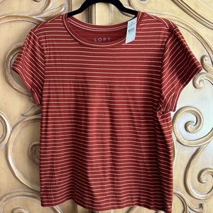 LOFT Women’s Shirt / Size Medium T-Shirt / Rust Stripe / NWT